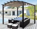 Pergola da Giardino 3,4x3,3x2,4 m in Alluminio con Telo di Copertura 140g/mq Ecrù