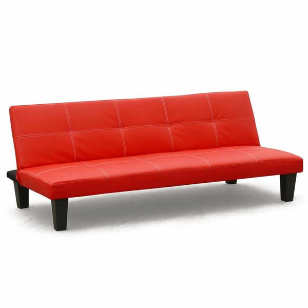 Canapé convertible 175x80x69 cm en simili cuir rouge prezzo
