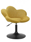 Set 2 Poltroncine da Soggiorno 69x55x69/81 cm in Schiuma Poliuretanica Fleur Nero-Senape