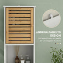 Mobile Bagno a Colonna 35x30x170 cm con 2 Armadietti e Ripiani Regolabili Scomparti Aperti in MDF Bianco      