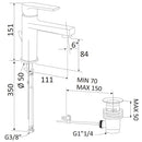 Rubinetto Miscelatore Monocomando Lavabo in Ottone Mariani Artic Cromato