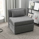 Poltrona Letto Singolo da Terra Salvaspazio 80x75x74 cm in Tessuto Grigio 
