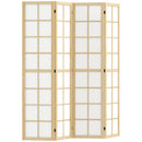 Paravento da Interno a 4 Pannelli Pieghevole 160x170 cm in Legno e Tessuto Colore Legno e Bianco      