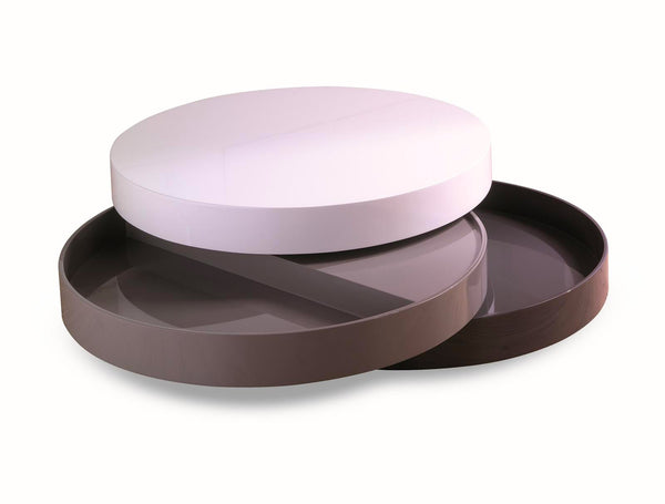 Table basse 90x90xH32 cm en MDF Twist 1 Blanc et Gris Foncé acquista