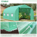 Serra da Giardino con Tetto Spiovente in PE e Tubi d'Acciaio Verde Scuro 4.5x3x2m 