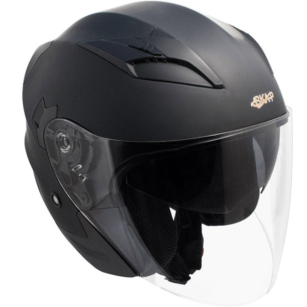 acquista Casque Scooter Demi-Jet Visière Longue Ska-P 1 PH Boulon Noir Caoutchouté