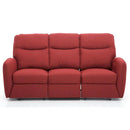 Divano Divanetto 3 Posti con Reclinatore Manuale in Tessuto Kube Rosso