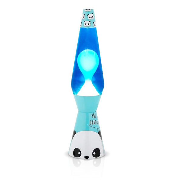 sconto Lampe à Lave 40cm Base Bleue avec Panda et Magma Bleu