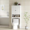 Mobile Sopra WC con Armadietto 65x22x161 cm in Legno Bianco   