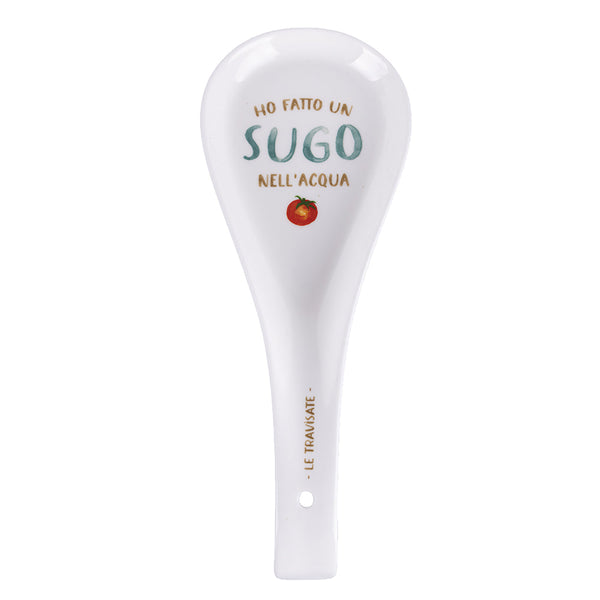 acquista Repose-cuillère à sauce 26,5x10x3 cm en New Bone China VdE Tivoli 1996 Le Travisate Blanc