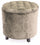 Pouf Repose-pieds Container Ø55x55 cm en Velours Tortora Soriani
