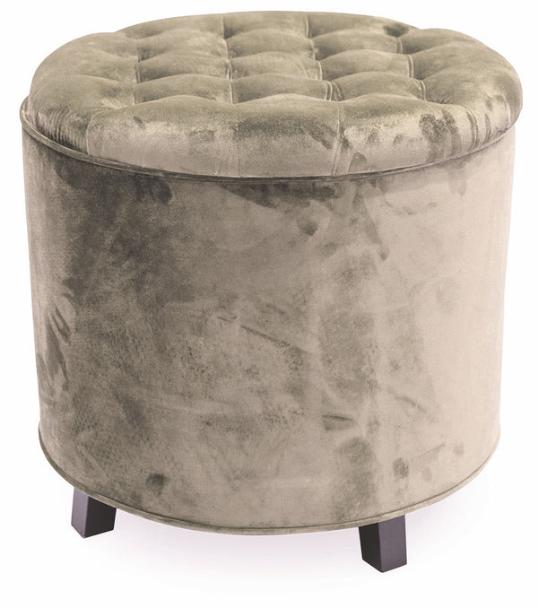 Pouf Repose-pieds Container Ø55x55 cm en Velours Tortora Soriani sconto