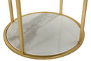 Comodino Montpellier Rosa Ø 42x48 cm in Ferro Legno 