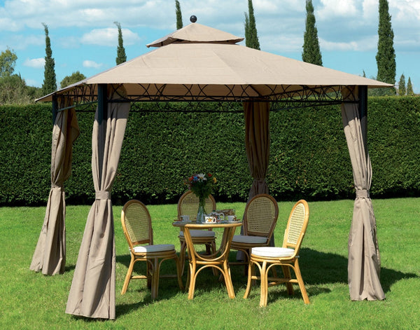online Tonnelle de jardin en acier 3x3m Bauer Beige Feuilles de polyester
