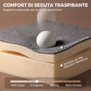 Divano Letto 2 Posti 3 in 1 Clic Clac 160x85x85 cm con 2 Cuscini Reclinabile e Imbottito in Tessuto Grigio      