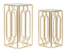 Set 2 Tavolini Arty Quadrato 34x34x70-29x29x60 cm in Ferro