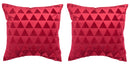 Set 2 Cuscini Decorativi 43x43x6 cm in Poliestere VdE Tivoli 1996 Triangoli Rosso