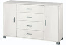 Mobile 2 Ante 4 Cassetti 136x86x41 cm Bianco Fiammato