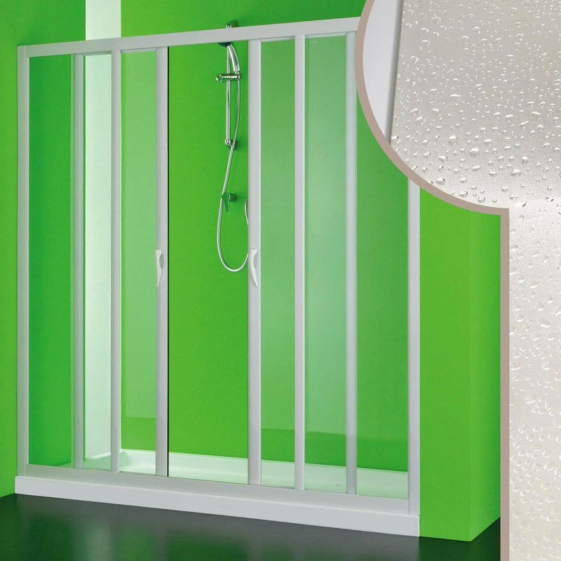 Porta Doccia 2 Ante Scorrevoli in Acrilico H185 cm Dorini Bianco Varie Misure