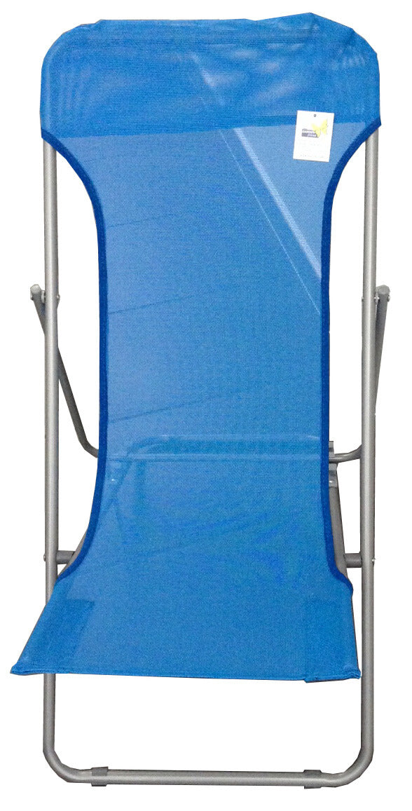 online Chaise longue pliante en acier et textilène bleu marine