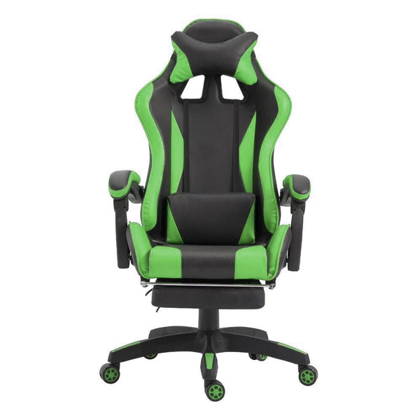 sconto Chaise de jeu avec repose-pieds en similicuir vert
