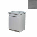 Mobile Lavatoio in Ceramica 2 Ante e Strofinatoio Integrato 60x60x86A cm Grigio Cemento