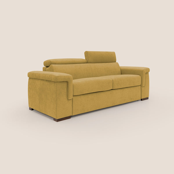 prezzo Canapé lit 3 places 220x100x95 cm en tissu jaune