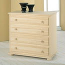 Comò 4 Cassetti in Legno Abete Grezzo 89x45x85cm Fumer Country