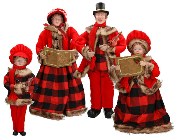 online Lot de 4 Marionnettes Noël Famille 40x72x24 cm en Tissu Adami Rossi