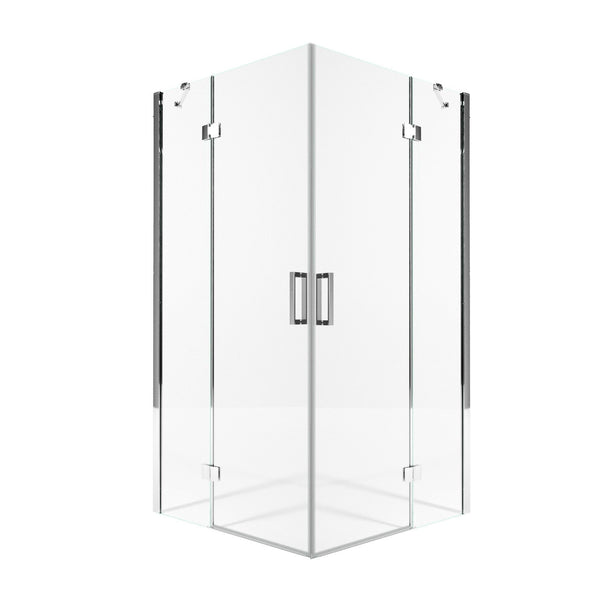 acquista Box Doccia Angolare 2 Ante Battenti in Cristallo Trasparente 8mm H195 Bonussi Ilenia Varie Misure