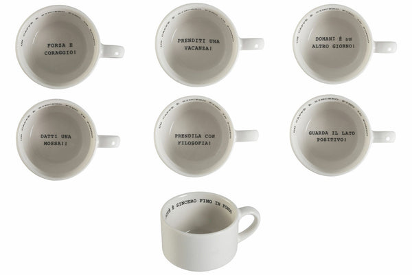prezzo Set de 12 Tasses à Café 90 ml en Porcelaine Nouvelle VdE Tivoli 1996 Caffeomanzia