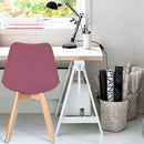 Set 4 Sedie 53,5x48,5x83 cm in Polipropilene e Similpelle Candice Bordeaux