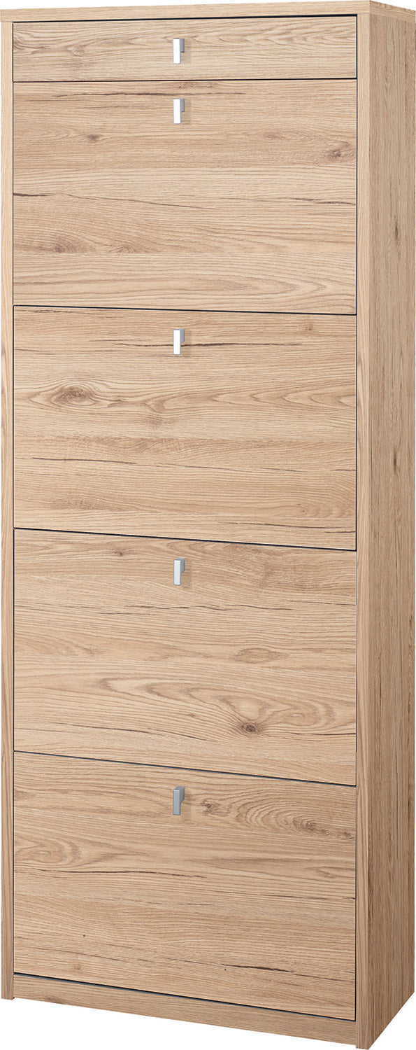 Meuble à Chaussures 4 Portes 1 Tiroir 63x164x29 cm Chêne Naturel acquista