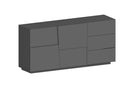 Credenza 2 Ante 180x44x86 cm Pongo 2A 3C Grigio Antracite Opaco  