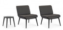 Set Tavolino e 2 Sedie da Giardino con Cuscini Isabela Antracite