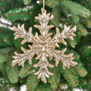 Set 12 Fiocco Neve con Glitter H12,6 cm Oro