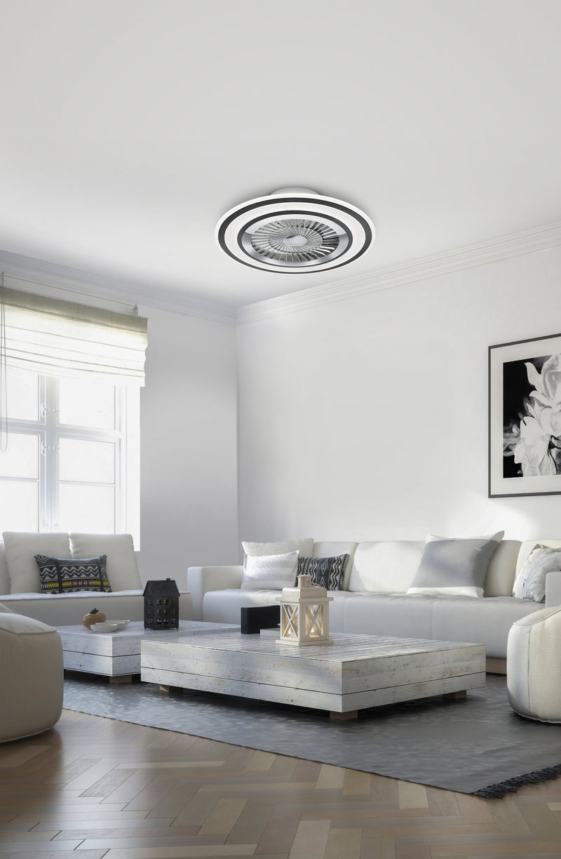 Plafoniera Ventilatore da Interno a led in PLASTICA Nero Opaco