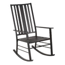 Sedia a Dondolo con Braccioli 68,5x87x113 cm in Acciaio Nero
