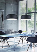 Lampada a Sospensione da Interno  E27 in Metallo Nero Opaco