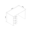 Scrivania da Ufficio 4 Cassetti 110x60x74 cm in Truciolare Nobilitato Rovere Sonoma