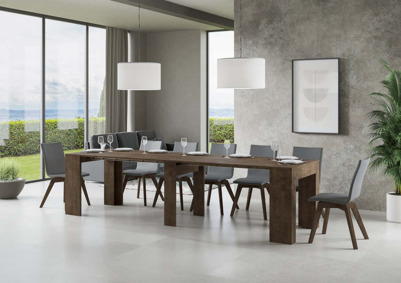 Consolle Allungabile 90-307x49x78 cm in Nobilitato Marrone