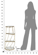 Porta Telefono Twisty Ø38x86 cm in Ferro MDF e Vetro Oro