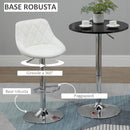 Set 2 Sgabelli da Bar 51,5x48x83-104 cm in Similpelle Bianchi