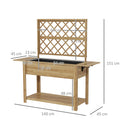 Fioriera con Grigliato e Ripiani Laterali e Inferiore 140x45x151 cm in Legno di Abete