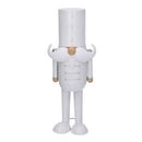 Soldatino Schiaccianoci in metallo bianco cm 15x12xh39