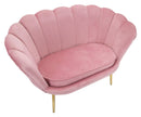 Divanetto Vienna Rosa 130x74x84 cm Spugna e Tessuto e Metallo Bianco e Oro