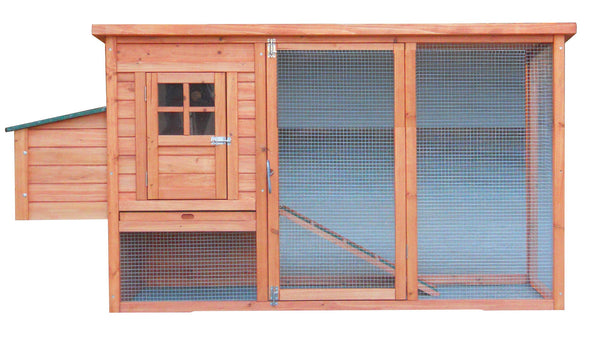 acquista Poulailler de jardin 198x75x103 cm pour 3-4 poules en bois naturel