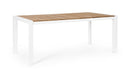 Tavolo da Giardino 180x90x75 cm in Alluminio Cameron Bianco