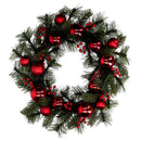 Coroncina sfere rosso cm Ø45