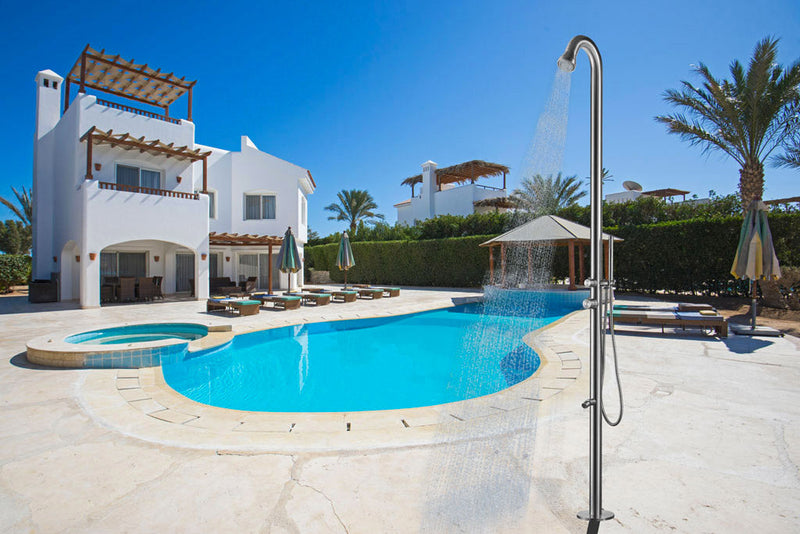 Doccia da Giardino 228,9x18x25 cm con Doccetta e Lavapiedi Sined Bosa Inox